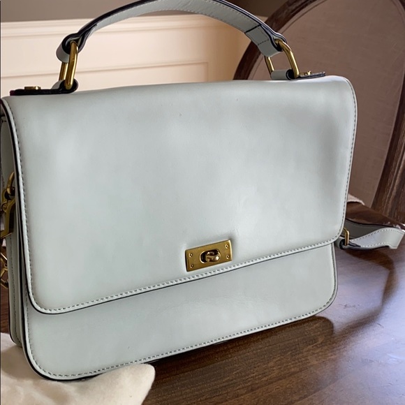 J.Crew Edie Purse in minty blue w shoulder strap - Picture 2 of 3
